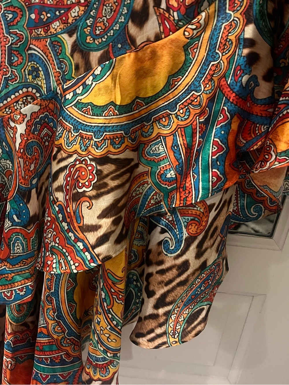 Marciano Vibrant Paisley & Animal Print Silk dress